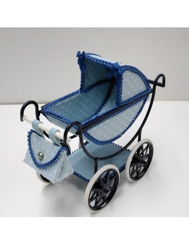 Carrito de metal azul marino y celeste