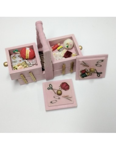 Costurero de 2 pisos en rosa