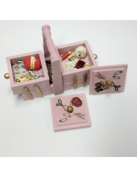 Costurero de 2 pisos en rosa