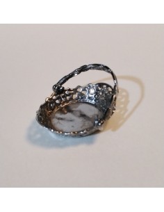 Centro de mesa, metal plateado