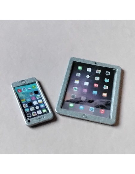Móvil y tablets plateado escala aproximada 1:6 Barbie