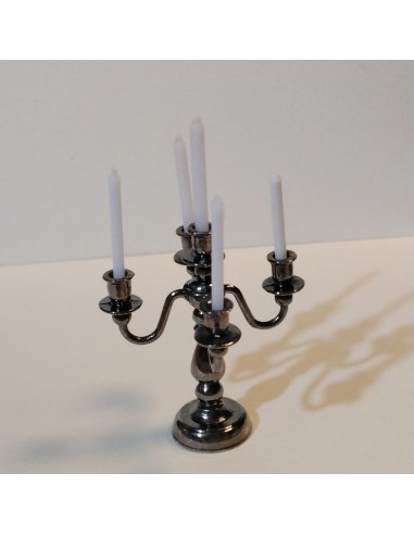 Candelabro color acero 5 brazos
