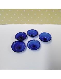 Plato de cristal azul,...