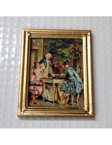 Cuadro damas jugando al ajedrez
