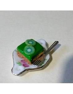 Tarta de galleta y kiwi.