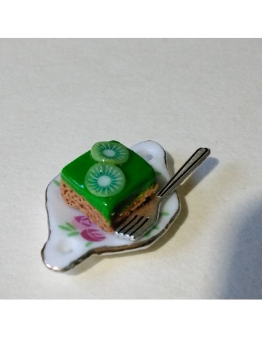 Tarta de galleta y kiwi.