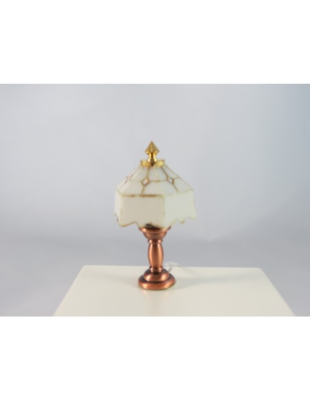 Lámpara de sobremesa Tiffany blanca