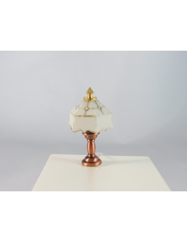 Lámpara de sobremesa Tiffany blanca