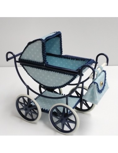 Carrito de bebe, metal azul marino y...