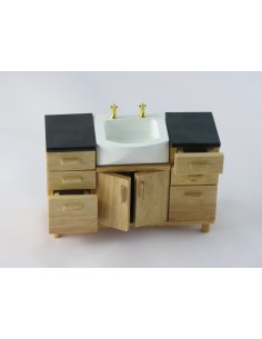 Lavabo en miniatura color pino