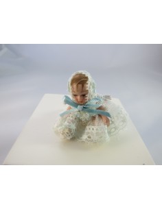 bebe vestido blanco y celeste