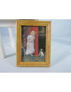 Cuadro niña con perro