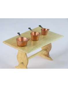 Set tres cazos de cobre