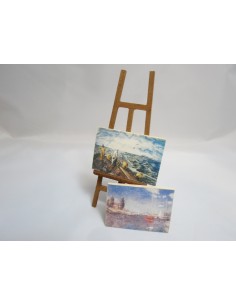 Caballete con 2 cuadros