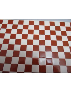 Azulejo, damero granate/blanco 2
