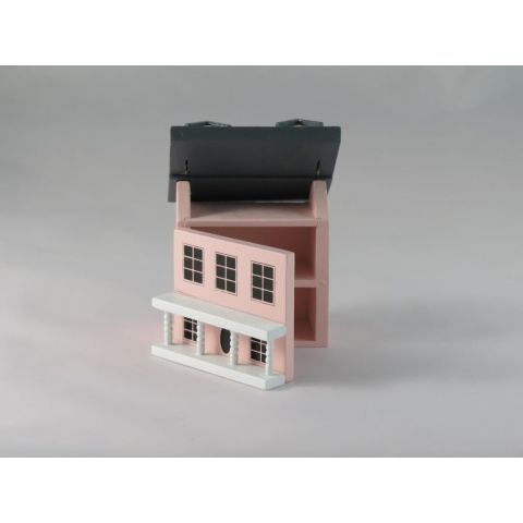 Mini casita en miniatura de color rosa