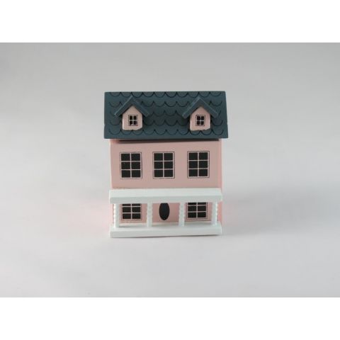 Mini casita en miniatura de color rosa