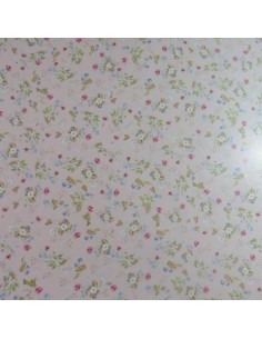 Papel con flores pequeñitas sobre fondo beig