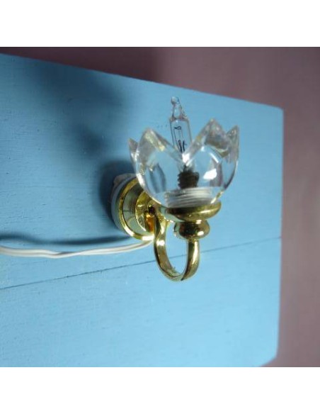 Aplique en miniatura dorado con cristal transparente