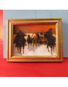 Cuadro de caballos y nieve