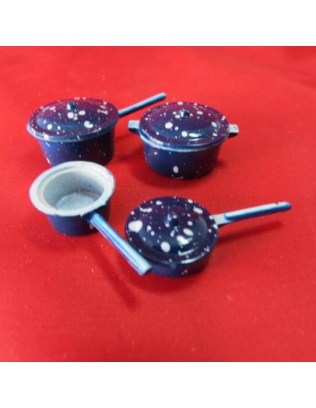 Bateria de cocina en azul