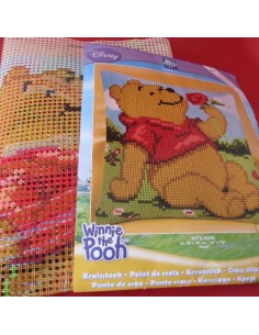Cojin de punto de cruz, infantil de Winnie