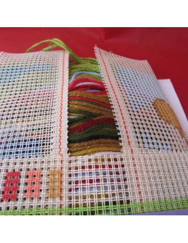 Cojin de punto de cruz, infantil de Winnie