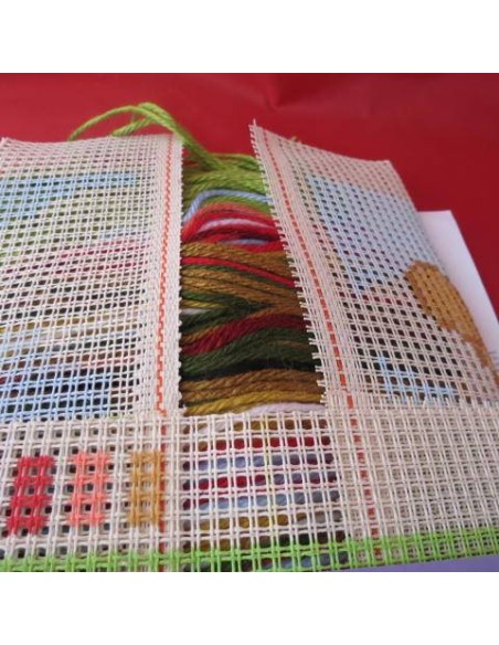 Cojin de punto de cruz, infantil de Winnie