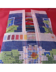 Cojin de punto de cruz, flores 2