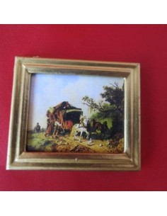 Cuadro con carreta y caballos 2