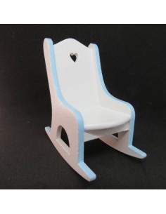 Mecedora infantil blanca y celeste