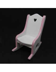 Mecedora infantil blanca y rosa
