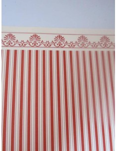 Papel fondo beig y rayas granates