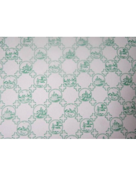 Papel victoriano de cocina en verde 