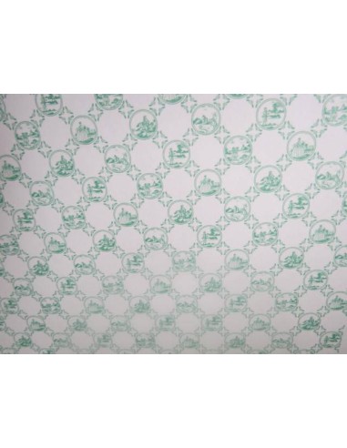 Papel victoriano de cocina en verde 