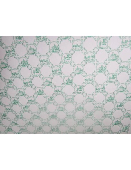Papel victoriano de cocina en verde 
