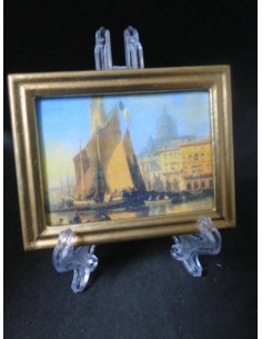 Cuadro paisaje con barco