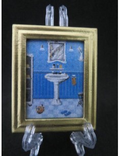 Cuadro para baño tonos celeste 2