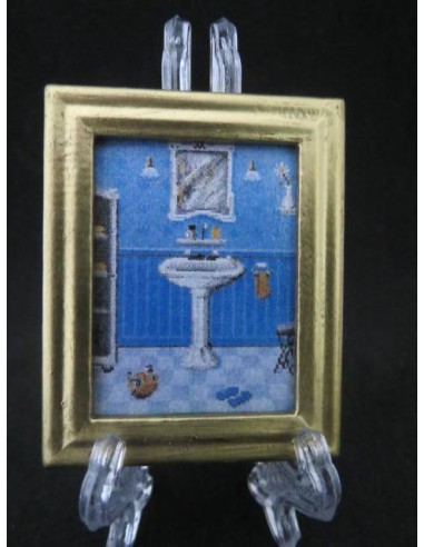 Cuadro para baño tonos celeste