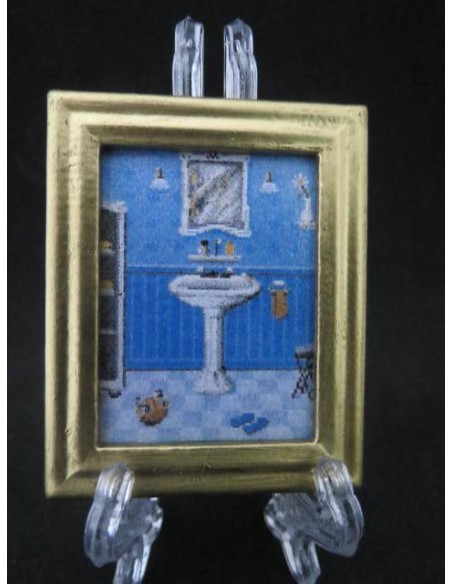Cuadro para baño tonos celeste