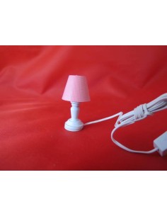 Lampara de sobremesa pantalla rosa