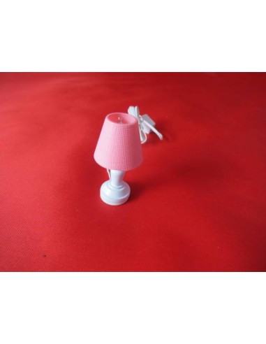 Lampara de sobremesa pantalla rosa