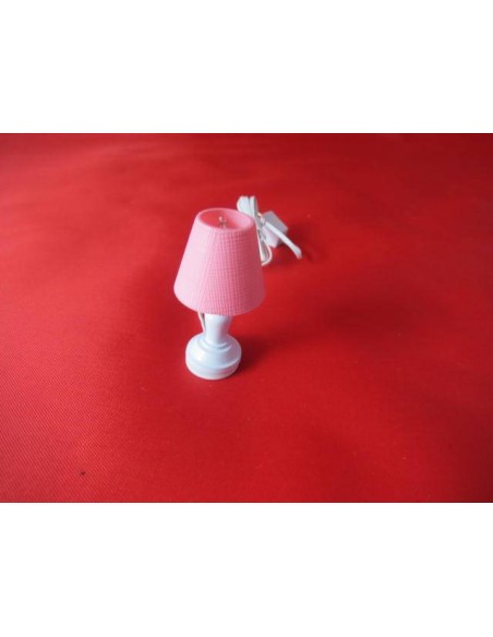 Lampara de sobremesa pantalla rosa