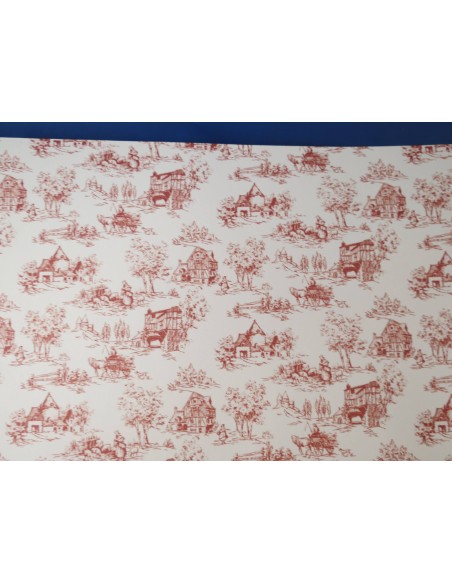 Papel Toile de Jouy Raspberry