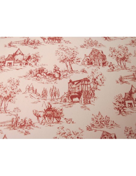 Papel Toile de Jouy Raspberry