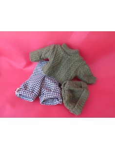 Conjunto jersey y gorro verde