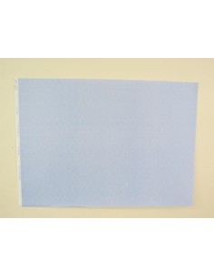 Papel azul con dibujo.