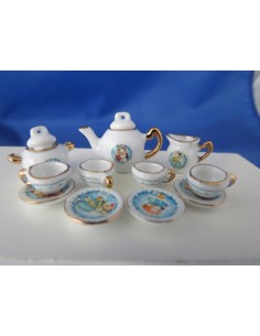 Juego de cafe, calco de navidad