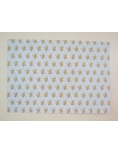 Papel con fondo celeste y...