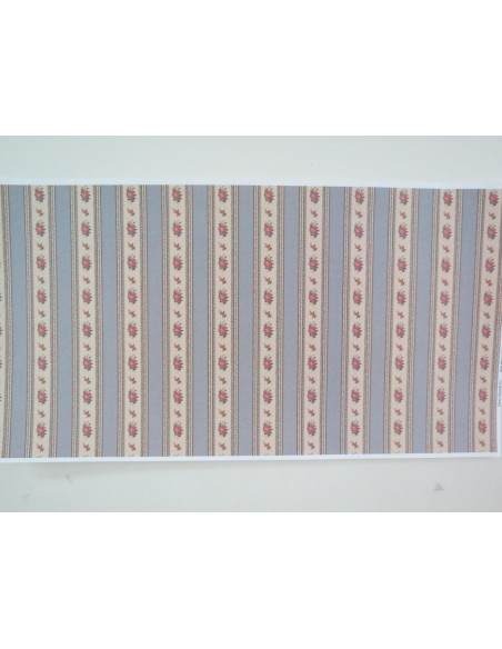 Papel con rayas grises y flores 48x25 cm, calidad extra